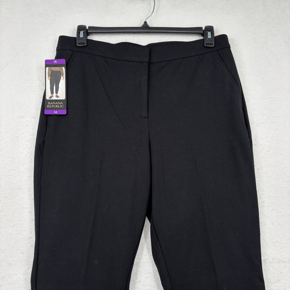 Banana Republic Pont Knit Pant Womens Size 14 Black High Rise Stretch Minimalist - Picture 5 of 15
